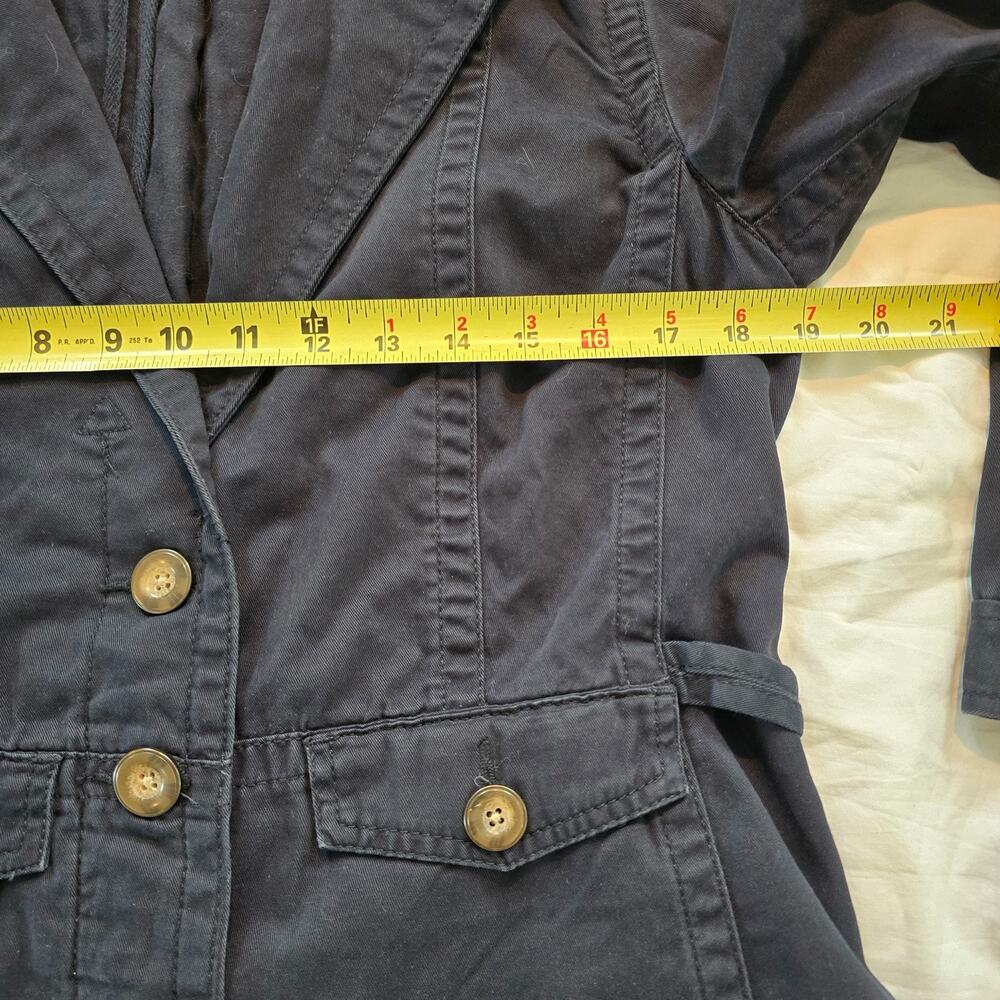 Eddie Bauer Legend Wash Navy Stretch Canvas Utility Wash Blazer Jacket Size 12 - Picture 4 of 6